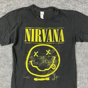 Fantasy Activewear T-Shirt Mens Size M Black Smiley Face Graphic Tee